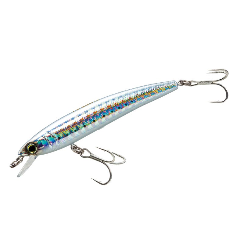DUEL Yo-Zuri F1161-HSR Pins Minnow Floating Diver Lure, Holographic Silver Minnow, 50mm 2" - Image 1